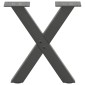 vidaXL Πόδια Τραπεζιού Σαλονιού σε Σχήμα Χ, 2 τεμ. Ανθρακί 37x(30-31) εκ. Ατσάλι