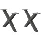 vidaXL Πόδια Τραπεζιού Σαλονιού σε Σχήμα Χ, 2 τεμ. Ανθρακί 50x(30-31) εκ. Ατσάλι