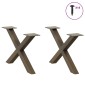 vidaXL Πόδια Τραπεζιού Σαλονιού σε Σχήμα Χ, 2 τεμ. από Φυσικό Ατσάλι 50x(30-31) εκ. Ατσάλι