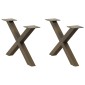 vidaXL Πόδια Τραπεζιού Σαλονιού σε Σχήμα Χ, 2 τεμ. από Φυσικό Ατσάλι 50x(30-31) εκ. Ατσάλι