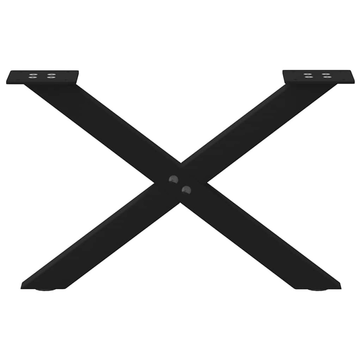 vidaXL Πόδια Τραπεζιού Σαλονιού σε Σχήμα Χ, 2 τεμ. Μαύρο, Ατσάλι 60x(30-31) εκ.