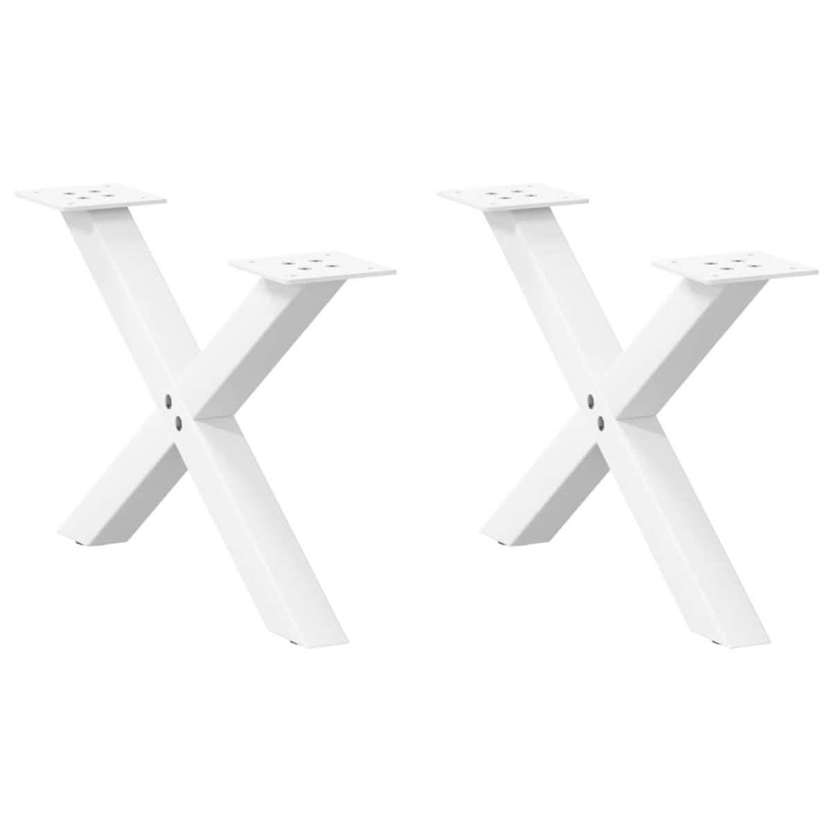 vidaXL Πόδια Τραπεζιού Σαλονιού σε Σχήμα Χ, 2 τεμ. Λευκά 60x(30-31) εκ. Ατσάλι