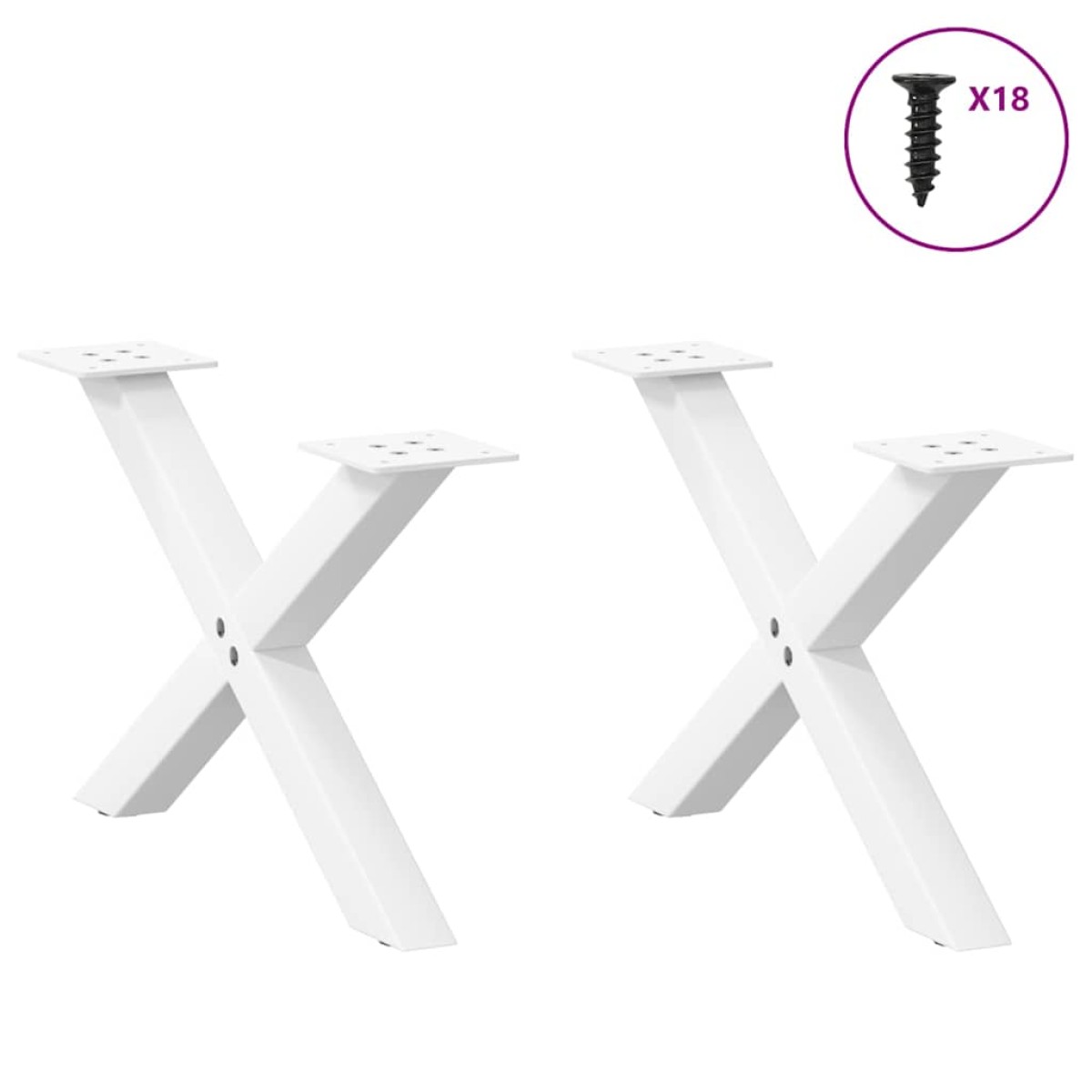 vidaXL Πόδια Τραπεζιού Σαλονιού σε Σχήμα Χ, 2 τεμ. Λευκά 60x(30-31) εκ. Ατσάλι