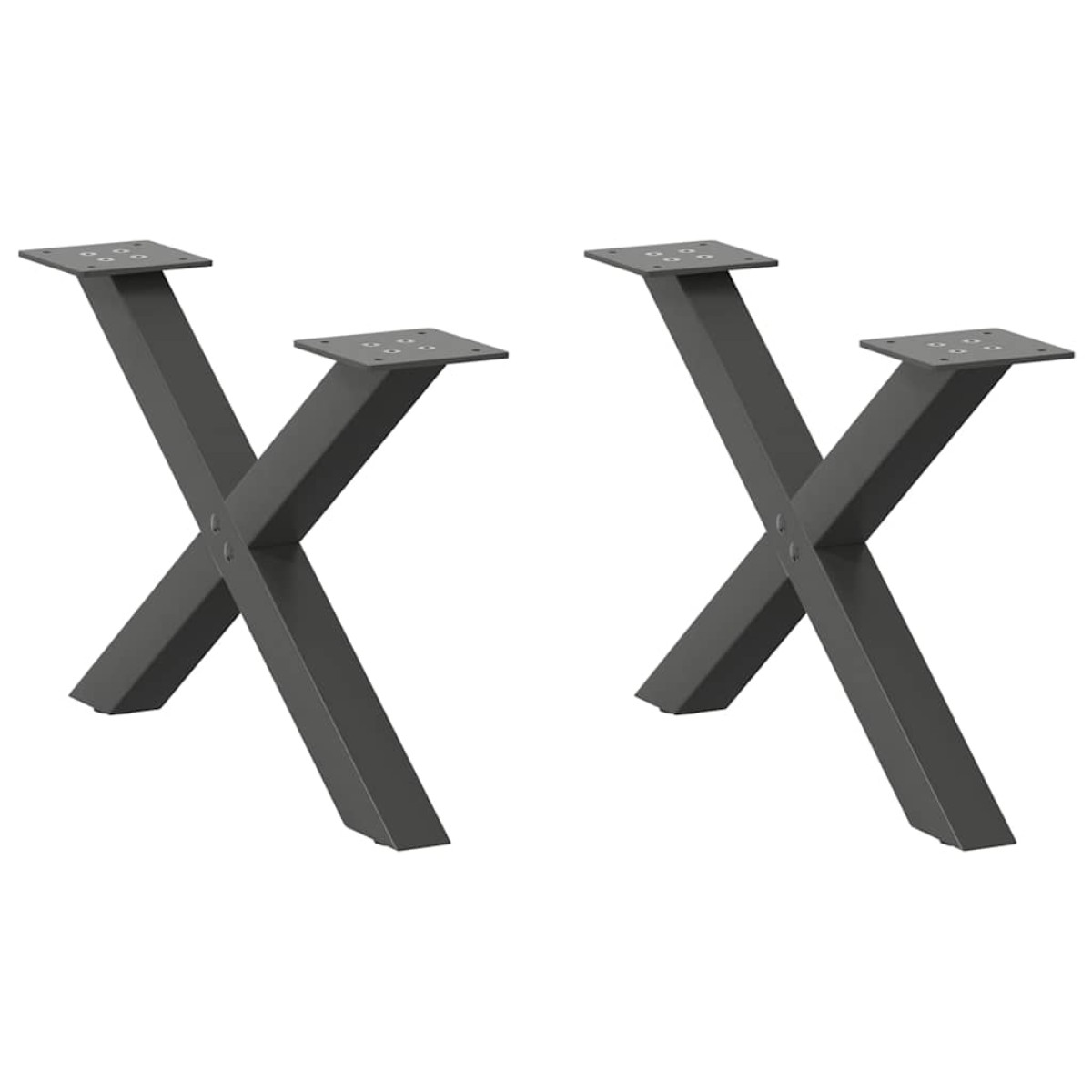 vidaXL Πόδια Τραπεζιού Σαλονιού σε Σχήμα Χ, 2 τεμ. Ανθρακί 60x(30-31) εκ. Ατσάλι