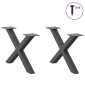 vidaXL Πόδια Τραπεζιού Σαλονιού σε Σχήμα Χ, 2 τεμ. Ανθρακί 60x(30-31) εκ. Ατσάλι