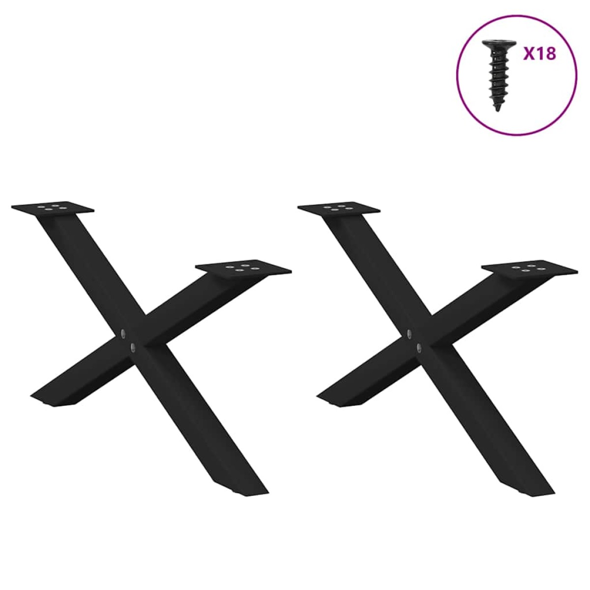 vidaXL Πόδια Τραπεζιού Σαλονιού σε Σχήμα Χ, 2 τεμ. Μαύρο, Ατσάλι 70x(30-31) εκ.