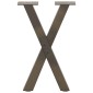 vidaXL Πόδια Τραπεζιού Σαλονιού σε Σχήμα Χ, 2 τεμ. από Φυσικό Ατσάλι 28x(42-43) εκ. Ατσάλι