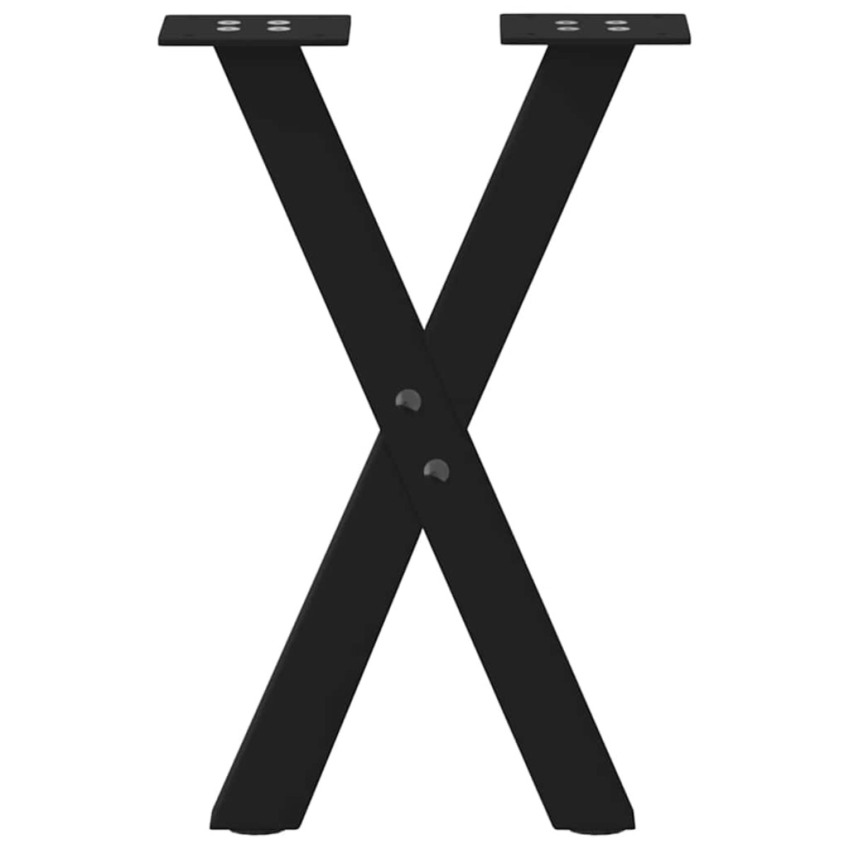 vidaXL Πόδια Τραπεζιού Σαλονιού σε Σχήμα Χ, 2 τεμ. Μαύρο, Ατσάλι 38x(42-43) εκ.