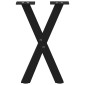vidaXL Πόδια Τραπεζιού Σαλονιού σε Σχήμα Χ, 2 τεμ. Μαύρο, Ατσάλι 38x(42-43) εκ.