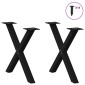 vidaXL Πόδια Τραπεζιού Σαλονιού σε Σχήμα Χ, 2 τεμ. Μαύρο, Ατσάλι 50x(42-43) εκ.