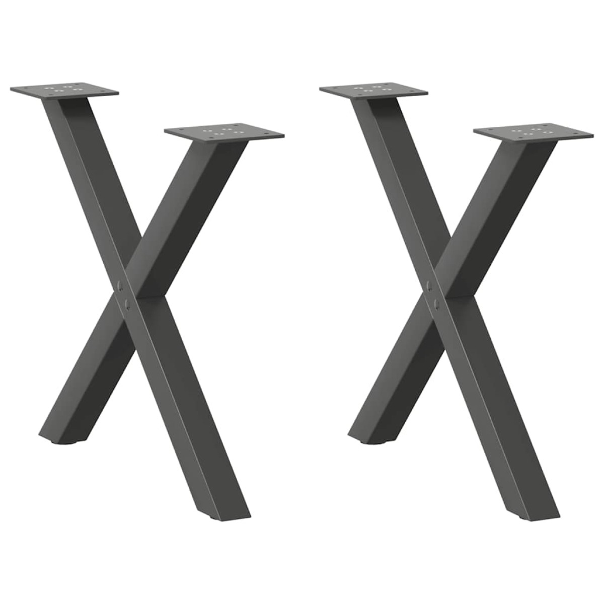 vidaXL Πόδια Τραπεζιού Σαλονιού σε Σχήμα Χ, 2 τεμ. Ανθρακί 50x(42-43) εκ. Ατσάλι