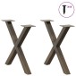 vidaXL Πόδια Τραπεζιού Σαλονιού σε Σχήμα Χ, 2 τεμ. από Φυσικό Ατσάλι 50x(42-43) εκ. Ατσάλι