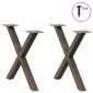 vidaXL Πόδια Τραπεζιού Σαλονιού σε Σχήμα Χ, 2 τεμ. από Φυσικό Ατσάλι 60x(42-43) εκ. Ατσάλι