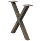 vidaXL Πόδια Τραπεζιού Σαλονιού σε Σχήμα Χ, 2 τεμ. από Φυσικό Ατσάλι 60x(42-43) εκ. Ατσάλι
