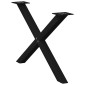 vidaXL Πόδια Τραπεζιού Σαλονιού σε Σχήμα Χ, 2 τεμ. Μαύρο, Ατσάλι 70x(42-43) εκ.