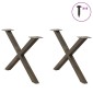 vidaXL Πόδια Τραπεζιού Σαλονιού σε Σχήμα Χ, 2 τεμ. από Φυσικό Ατσάλι 70x(42-43) εκ. Ατσάλι