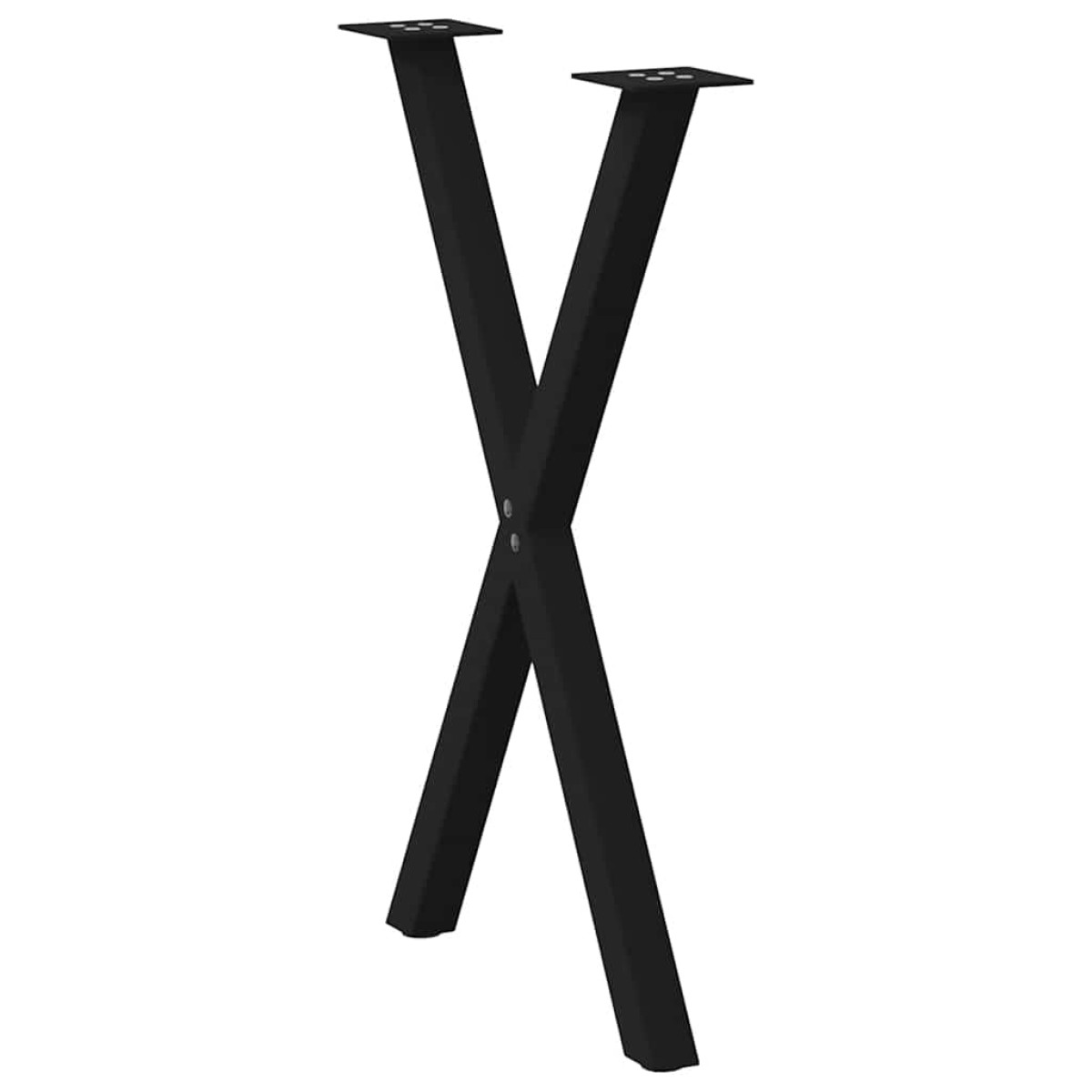 vidaXL Πόδια Τραπεζαρίας σε Σχήμα Χ, 2 τεμ. Μαύρο, Ατσάλι 50x(72-73) εκ.