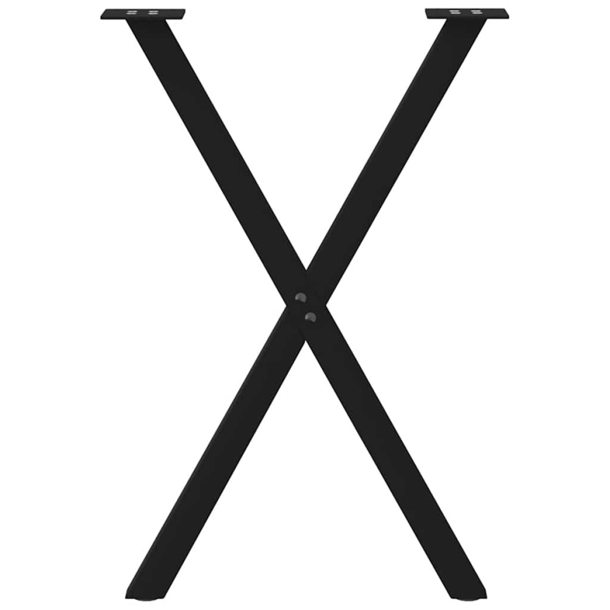 vidaXL Πόδια Τραπεζαρίας σε Σχήμα Χ, 2 τεμ. Μαύρο, Ατσάλι 50x(72-73) εκ.