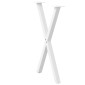 vidaXL Πόδια Τραπεζαρίας σε Σχήμα Χ, 2 τεμ. Λευκά 50x(72-73) εκ. Ατσάλι