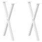 vidaXL Πόδια Τραπεζαρίας σε Σχήμα Χ, 2 τεμ. Λευκά 50x(72-73) εκ. Ατσάλι
