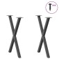 vidaXL Πόδια Τραπεζαρίας σε Σχήμα Χ 2 τεμ. Ανθρακί 50x(72-73) εκ. Ατσάλι
