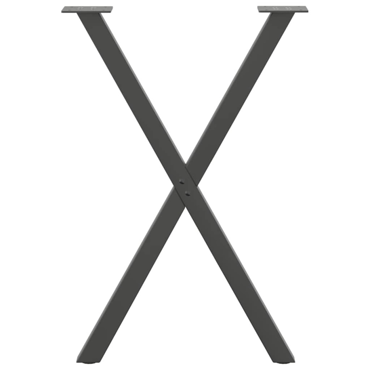 vidaXL Πόδια Τραπεζαρίας σε Σχήμα Χ 2 τεμ. Ανθρακί 50x(72-73) εκ. Ατσάλι