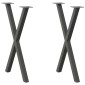 vidaXL Πόδια Τραπεζαρίας σε Σχήμα Χ 2 τεμ. Ανθρακί 50x(72-73) εκ. Ατσάλι