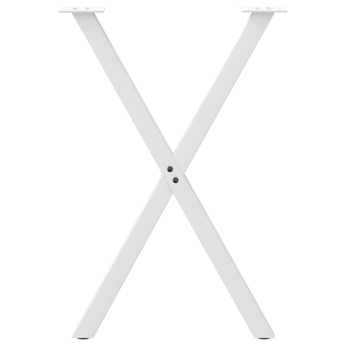 vidaXL Πόδια Τραπεζαρίας σε Σχήμα Χ, 2 τεμ. Λευκά 57x(72-73) εκ. Ατσάλι
