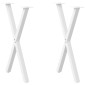 vidaXL Πόδια Τραπεζαρίας σε Σχήμα Χ, 2 τεμ. Λευκά 57x(72-73) εκ. Ατσάλι