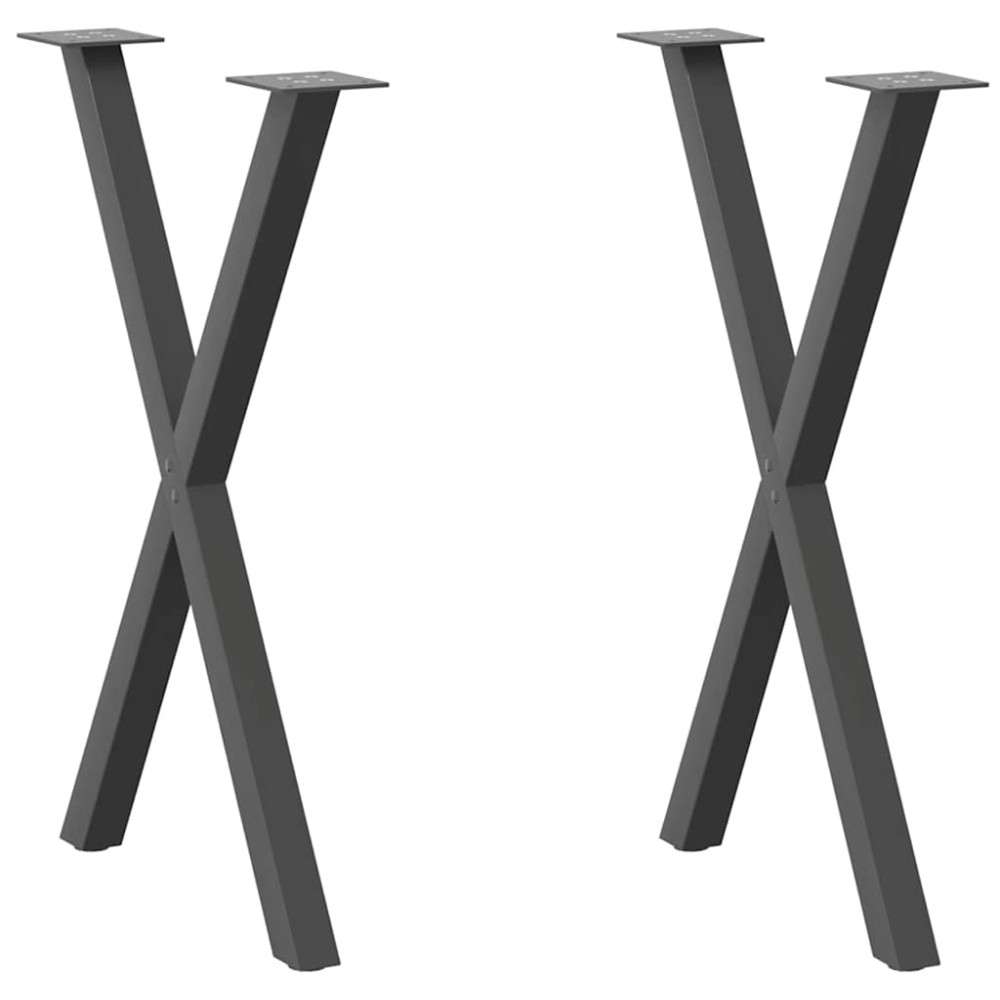 vidaXL Πόδια Τραπεζαρίας σε Σχήμα Χ, 2 τεμ. Ανθρακί 57x(72-73) εκ. Ατσάλι