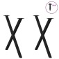 vidaXL Πόδια Τραπεζαρίας σε Σχήμα Χ, 2 τεμ. Μαύρο, 70x(72-73) εκ. Ατσάλι