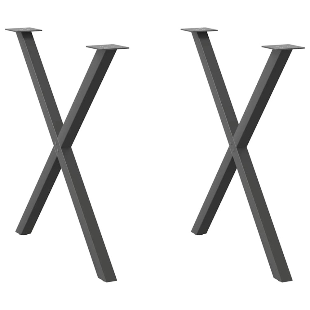 vidaXL Πόδια Τραπεζαρίας σε Σχήμα Χ 2 τεμ. Ανθρακί 70x(72-73) εκ. Ατσάλι