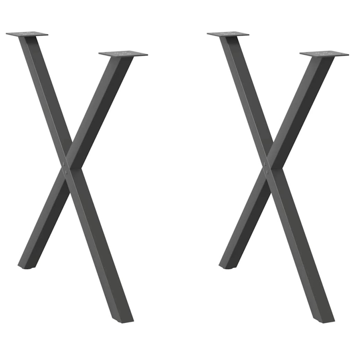 vidaXL Πόδια Τραπεζαρίας σε Σχήμα Χ 2 τεμ. Ανθρακί 70x(72-73) εκ. Ατσάλι