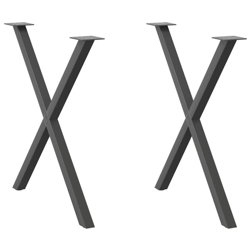 vidaXL Πόδια Τραπεζαρίας σε Σχήμα Χ 2 τεμ. Ανθρακί 70x(72-73) εκ. Ατσάλι