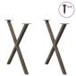 vidaXL Πόδια Τραπεζαρίας σε Σχήμα Χ, 2 τεμ. από Φυσικό Ατσάλι 70x(72-73) εκ. Ατσάλι