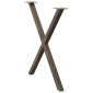 vidaXL Πόδια Τραπεζαρίας σε Σχήμα Χ, 2 τεμ. από Φυσικό Ατσάλι 70x(72-73) εκ. Ατσάλι