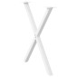 vidaXL Πόδια Τραπεζαρίας σε Σχήμα Χ, 2 τεμ. Λευκά 80x(72-73) εκ. Ατσάλι