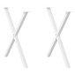 vidaXL Πόδια Τραπεζαρίας σε Σχήμα Χ, 2 τεμ. Λευκά 80x(72-73) εκ. Ατσάλι