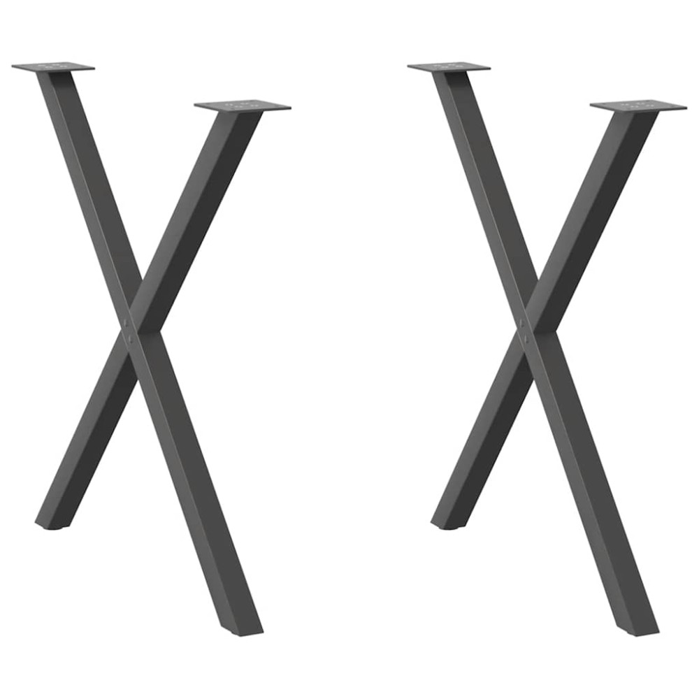 vidaXL Πόδια Τραπεζαρίας σε Σχήμα Χ 2 τεμ. Ανθρακί 80x(72-73) εκ. Ατσάλι