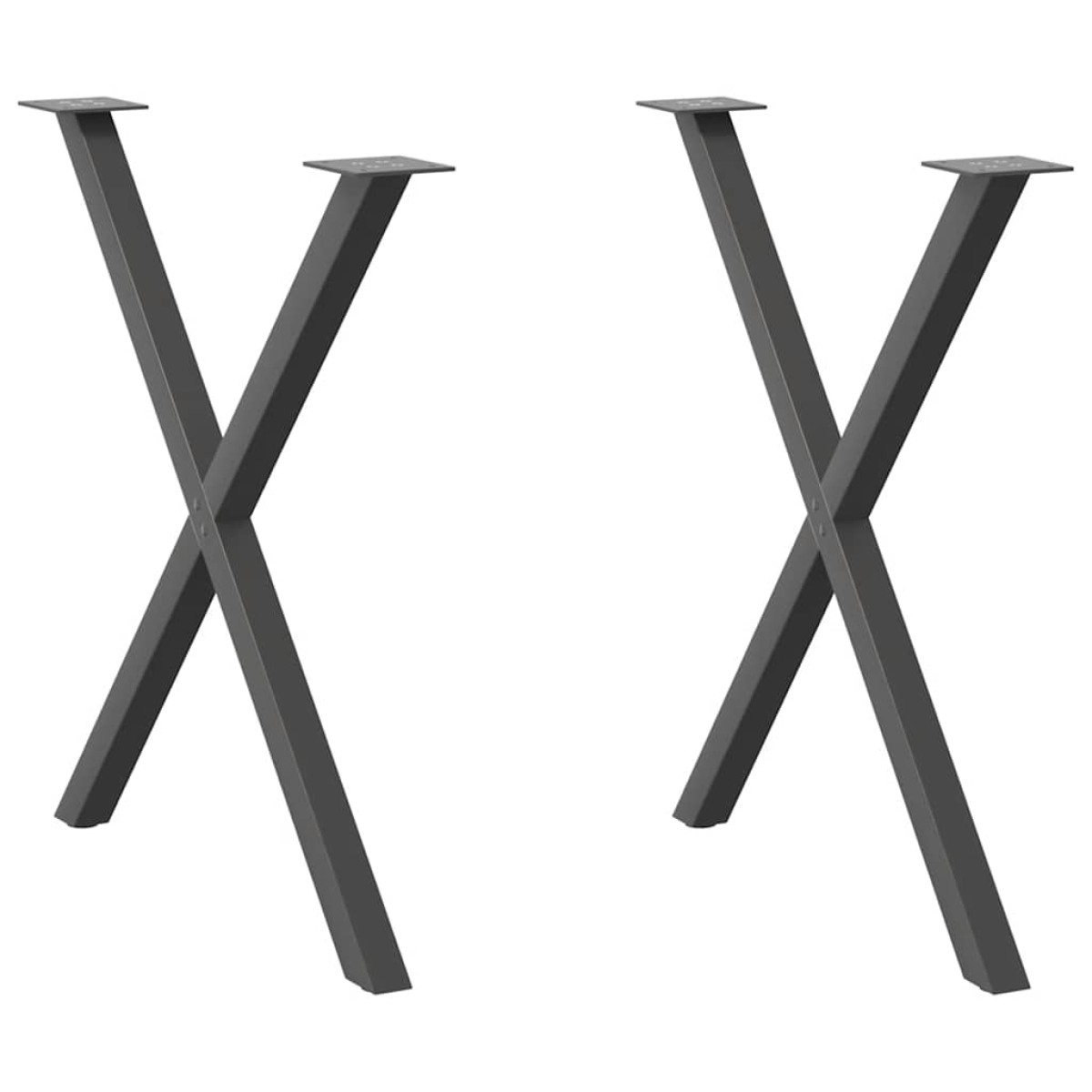 vidaXL Πόδια Τραπεζαρίας σε Σχήμα Χ 2 τεμ. Ανθρακί 80x(72-73) εκ. Ατσάλι
