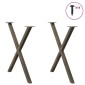 vidaXL Πόδια Τραπεζαρίας σε Σχήμα Χ, 2 τεμ. από Φυσικό Ατσάλι 80x(72-73) εκ. Ατσάλι