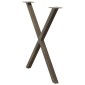 vidaXL Πόδια Τραπεζαρίας σε Σχήμα Χ, 2 τεμ. από Φυσικό Ατσάλι 80x(72-73) εκ. Ατσάλι