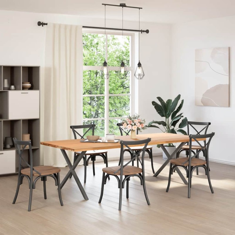 vidaXL Πόδια Τραπεζαρίας σε Σχήμα Χ, 2 τεμ. Ανθρακί 90x(72-73) εκ. Ατσάλι