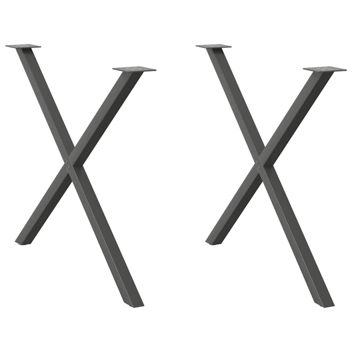 vidaXL Πόδια Τραπεζαρίας σε Σχήμα Χ, 2 τεμ. Ανθρακί 90x(72-73) εκ. Ατσάλι