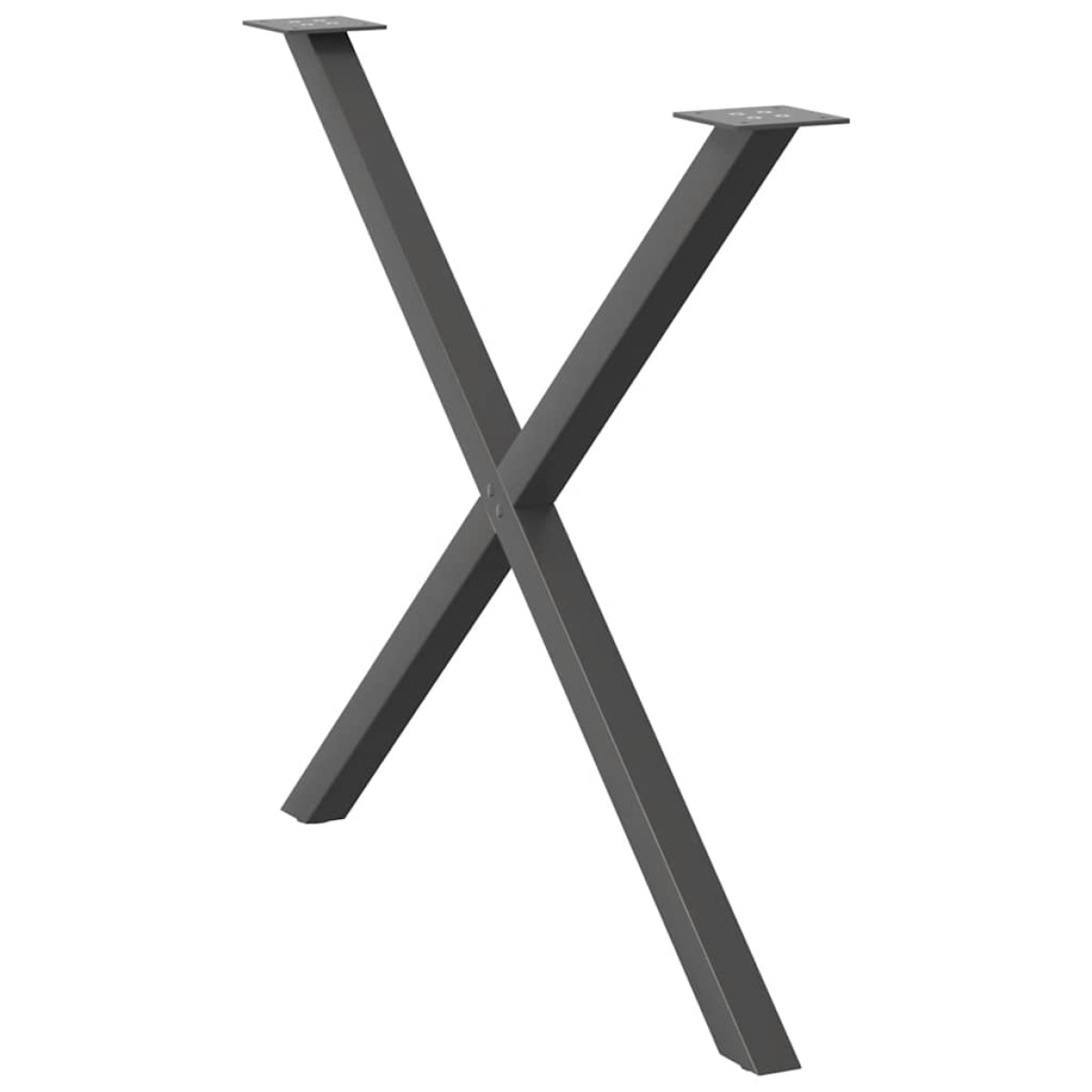 vidaXL Πόδια Τραπεζαρίας σε Σχήμα Χ, 2 τεμ. Ανθρακί 90x(72-73) εκ. Ατσάλι
