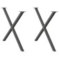 vidaXL Πόδια Τραπεζαρίας σε Σχήμα Χ, 2 τεμ. Ανθρακί 90x(72-73) εκ. Ατσάλι