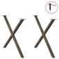 vidaXL Πόδια Τραπεζαρίας σε Σχήμα Χ, 2 τεμ. από Φυσικό Ατσάλι 90x(72-73) εκ. Ατσάλι