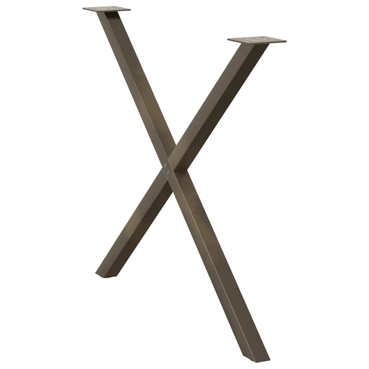 vidaXL Πόδια Τραπεζαρίας σε Σχήμα Χ, 2 τεμ. από Φυσικό Ατσάλι 90x(72-73) εκ. Ατσάλι