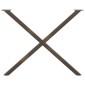 vidaXL Πόδια Τραπεζαρίας σε Σχήμα Χ, 2 τεμ. από Φυσικό Ατσάλι 90x(72-73) εκ. Ατσάλι