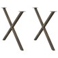 vidaXL Πόδια Τραπεζαρίας σε Σχήμα Χ, 2 τεμ. από Φυσικό Ατσάλι 90x(72-73) εκ. Ατσάλι